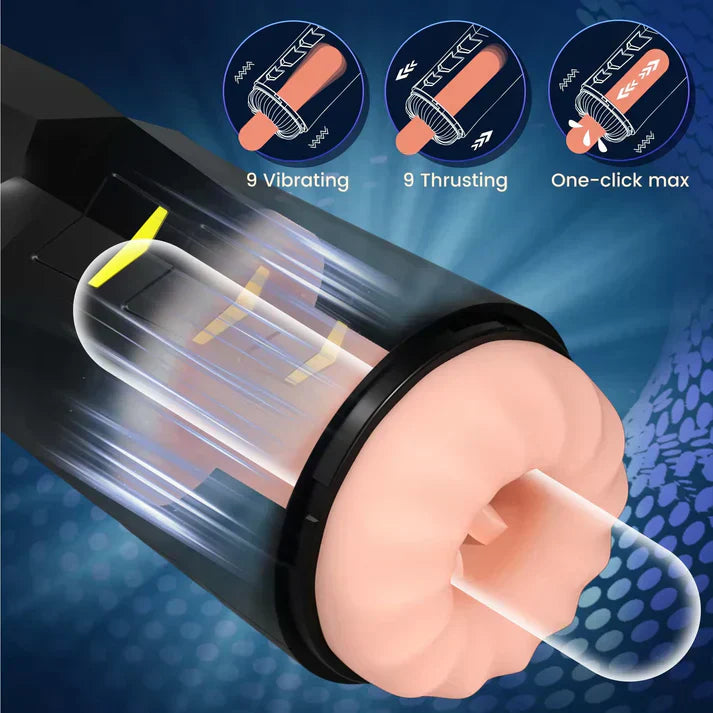 3-in-1 Automatic Male Masturbator with Realistic Oral Simulation and Vibration