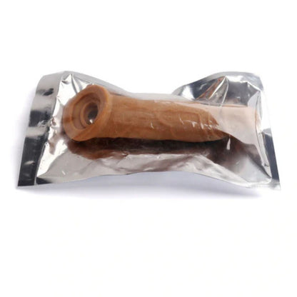 Brown Realistic Penis Sleeve 8 Inches